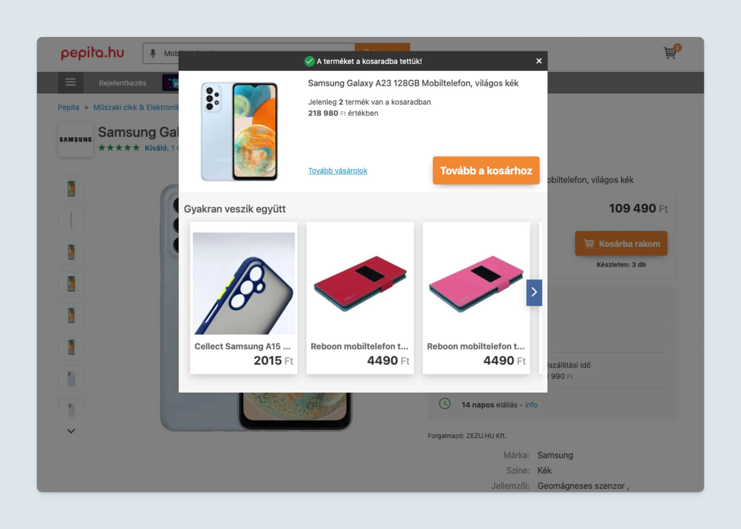 Luigi’s Box Recommender on Pepita’s online store.
